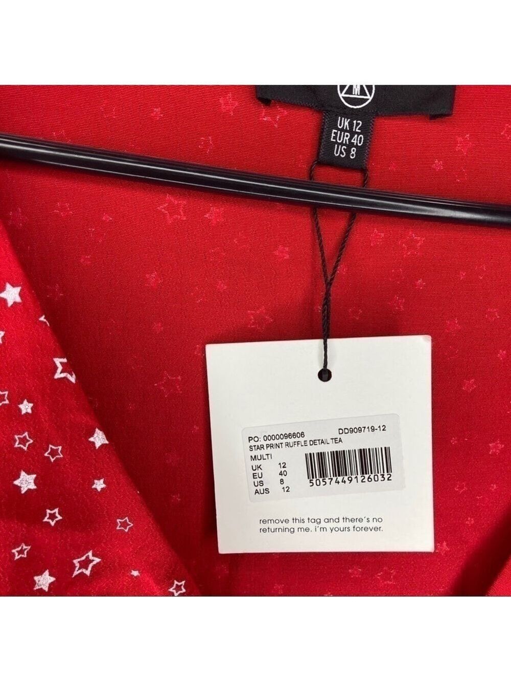 MISSGUIDED Red Star Ruffle Detail Tea Dress - Picture 6 of 11